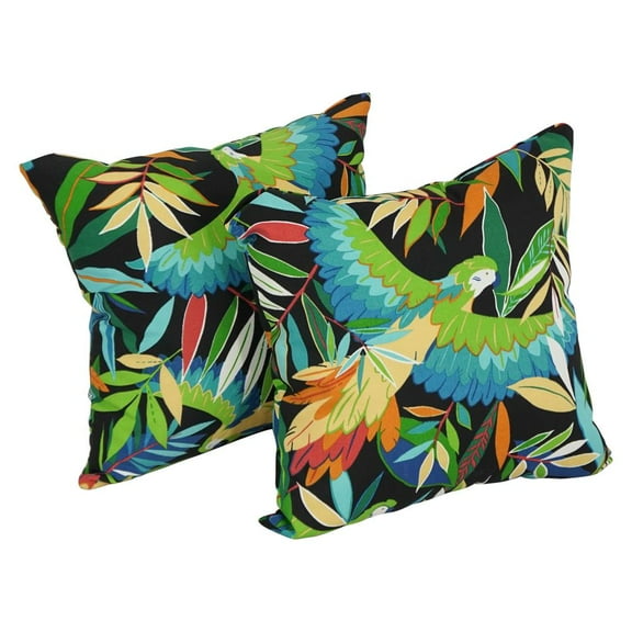 Blazing Needles 17-inch Square Solid Polyester Outdoor Throw Pillows (Set of 2)  9910-S2-REO-48