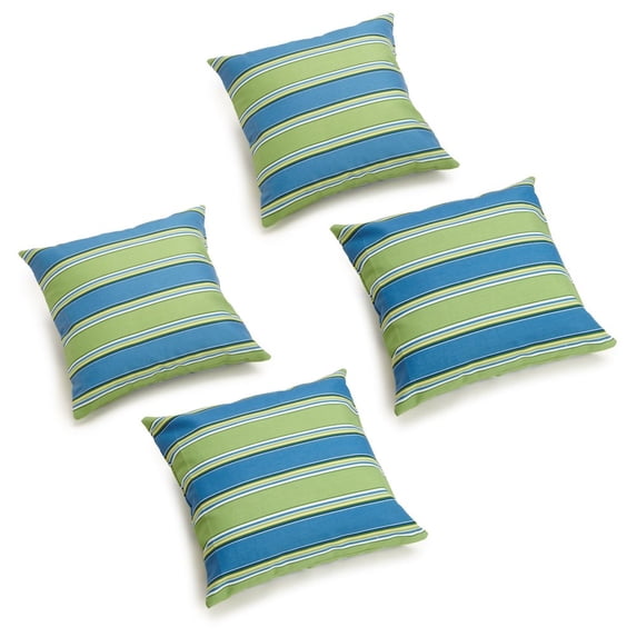 Blazing Needles 17-inch Square Solid Polyester Outdoor Throw Pillows (Set of 4)