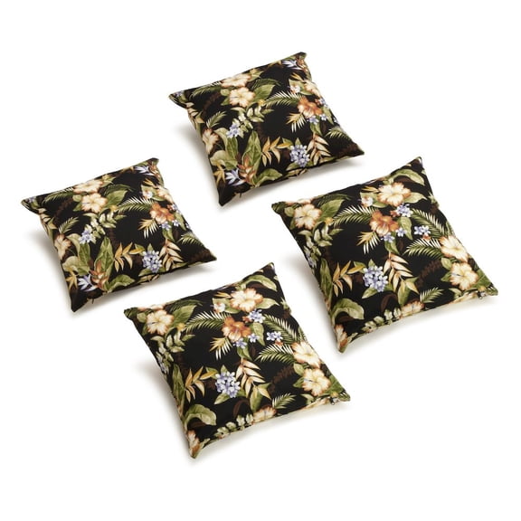 Blazing Needles 17-inch Square Solid Polyester Outdoor Throw Pillows (Set of 4)