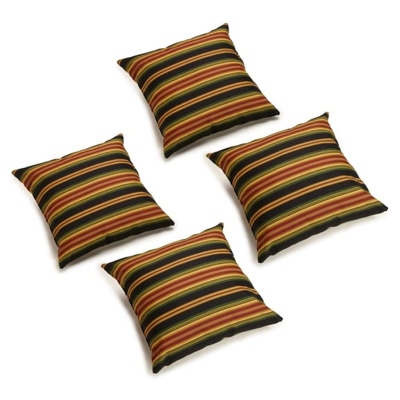 Blazing Needles 17-inch Square Solid Polyester Outdoor Throw Pillows (Set of 4)