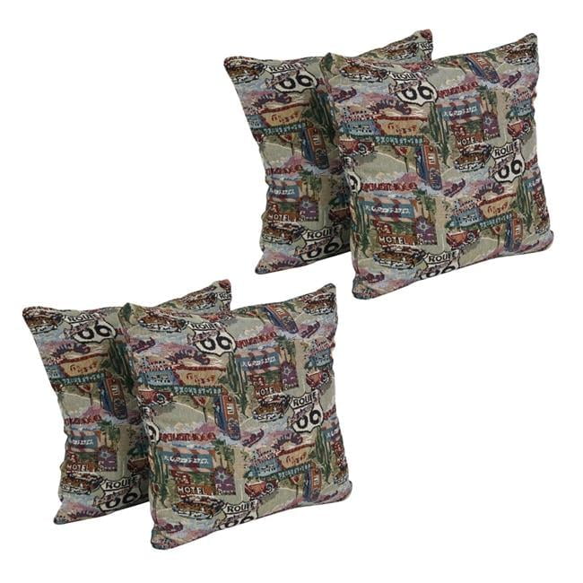 Blazing Needles Route 66 Tapestry Throw Pillows Set of 4