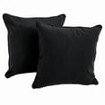 thumbnail image 1 of Blazing Needles 18 in. Double-Corded Solid Twill Square Throw Pillows with Inserts, Black - Set of 2, 1 of 1