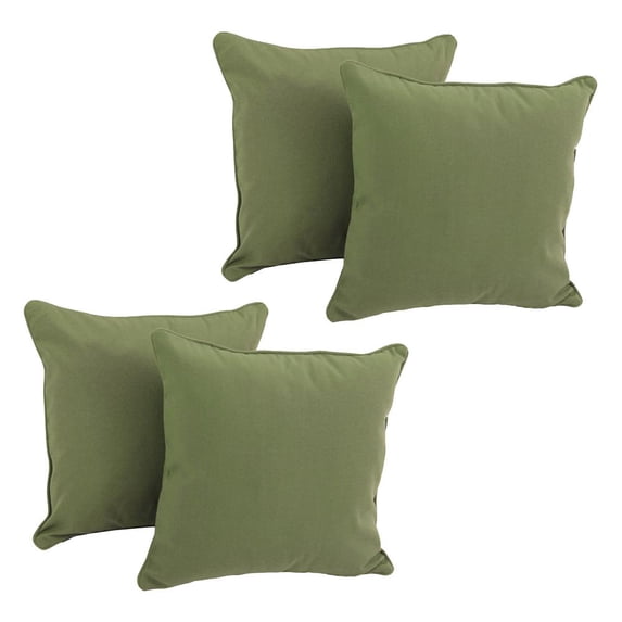 18-inch Double-corded Solid Twill Square Throw Pillows with Inserts (Set of 4) 9810-CD-S4-TW-SG