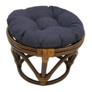 Blazing Needles  18 in. Round Solid Spun Polyester Tufted Footstool Cushion, Azul