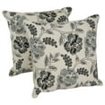 thumbnail image 1 of Blazing Needles 18-inch Corded Throw Pillows with Inserts (Set of 2) Black/Off-White Floral, 1 of 2