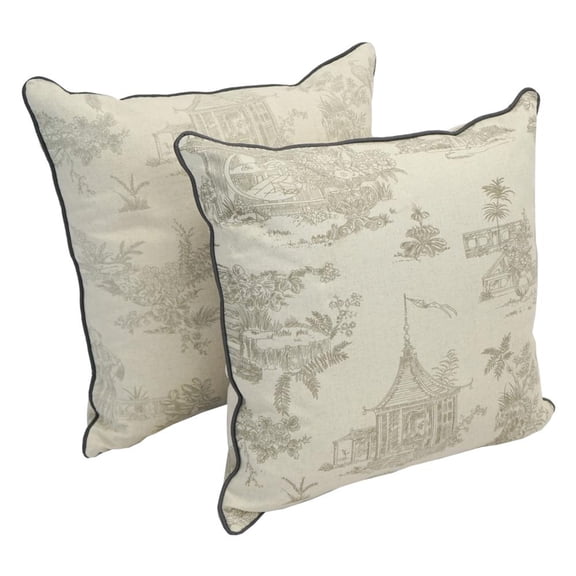 Blazing Needles 18-inch Corded Throw Pillows with Inserts (Set of 2) - Cottage Sketching