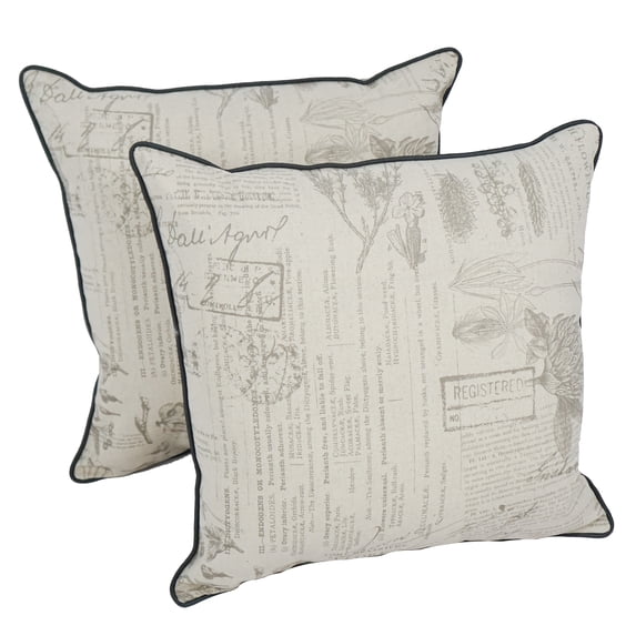 Blazing Needles 18-inch Corded Throw Pillows with Inserts (Set of 2) Journal Botanica