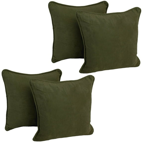 Blazing Needles 18-inch Double-corded Solid Microsuede Square Throw Pillows (Set of 4)