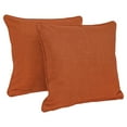 thumbnail image 1 of Blazing Needles 18-inch Double-corded Solid Outdoor Spun Polyester Square Throw Pillows with Inserts (Set of 2), Cinnamon, 1 of 2