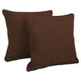 thumbnail image 1 of Blazing Needles 18-inch Double-corded Solid Outdoor Spun Polyester Square Throw Pillows with Inserts (Set of 2), Cocoa, 1 of 2