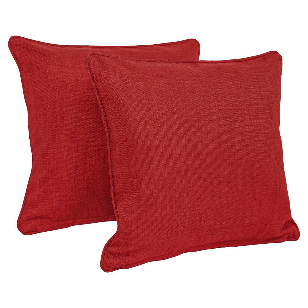 18-inch Outdoor Spun Polyester Square Throw Pillows (Set of 2) - Papprika