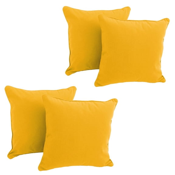 Blazing Needles 18-inch Double-corded Solid Twill Square Throw Pillows with Inserts (Set of 4)