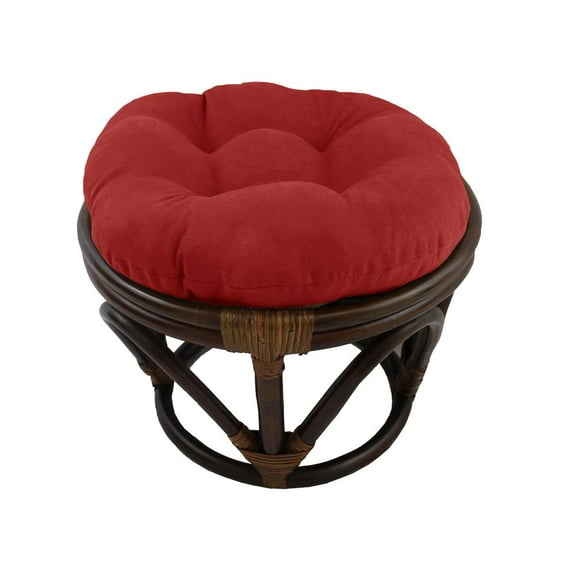 Blazing Needles 18-inch Round Solid Microsuede Tufted Footstool Cushion  93301-18IN-MS-CR
