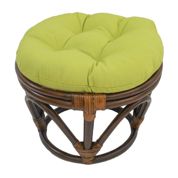 Blazing Needles 18-inch Round Solid Twill Tufted Footstool Cushion