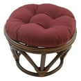 thumbnail image 1 of 18-inch Round Solid Twill Tufted Footstool Cushion - Burgundy, 1 of 5