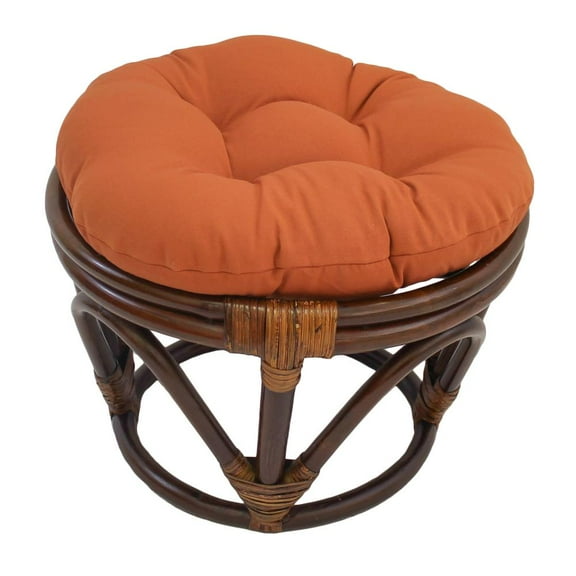 Blazing Needles 18-inch Round Solid Twill Tufted Footstool Cushion