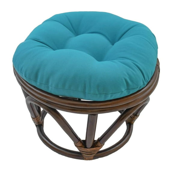 Blazing Needles 18-inch Round Solid Twill Tufted Footstool Cushion