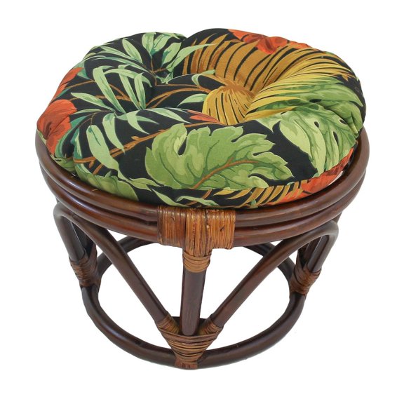 Blazing Needles 18-inch Round Spun Polyester Tufted Footstool Cushion