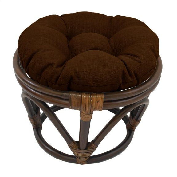 Blazing Needles 18-inch Round Spun Polyester Tufted Footstool Cushion