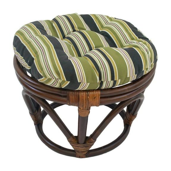 18-inch Round Spun Polyester Tufted Footstool Cushion - Eastbay Onyx