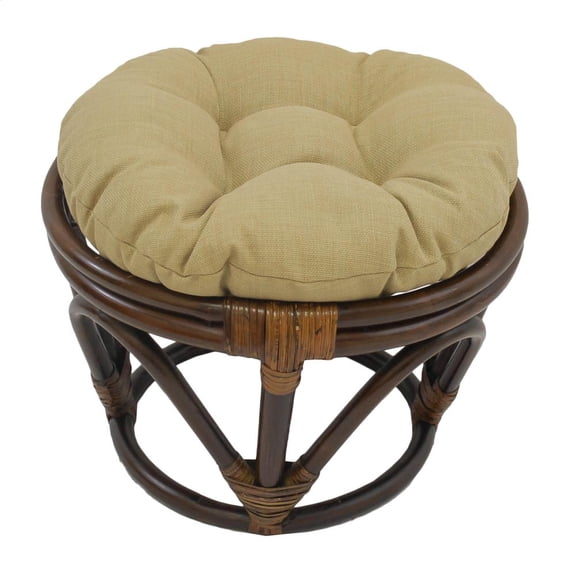 18-inch Round Spun Polyester Tufted Footstool Cushion - Sandstone