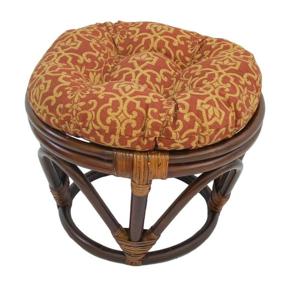 Blazing Needles 18-inch Round Spun Polyester Tufted Footstool Cushion