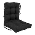 thumbnail image 1 of 18-inch by 38-inch Solid Microsuede Tufted Chair Cushion Black-Color, 1 of 2
