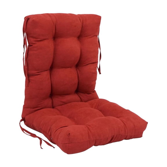 18-inch by 38-inch Solid Microsuede Tufted Chair Cushion Red-Color