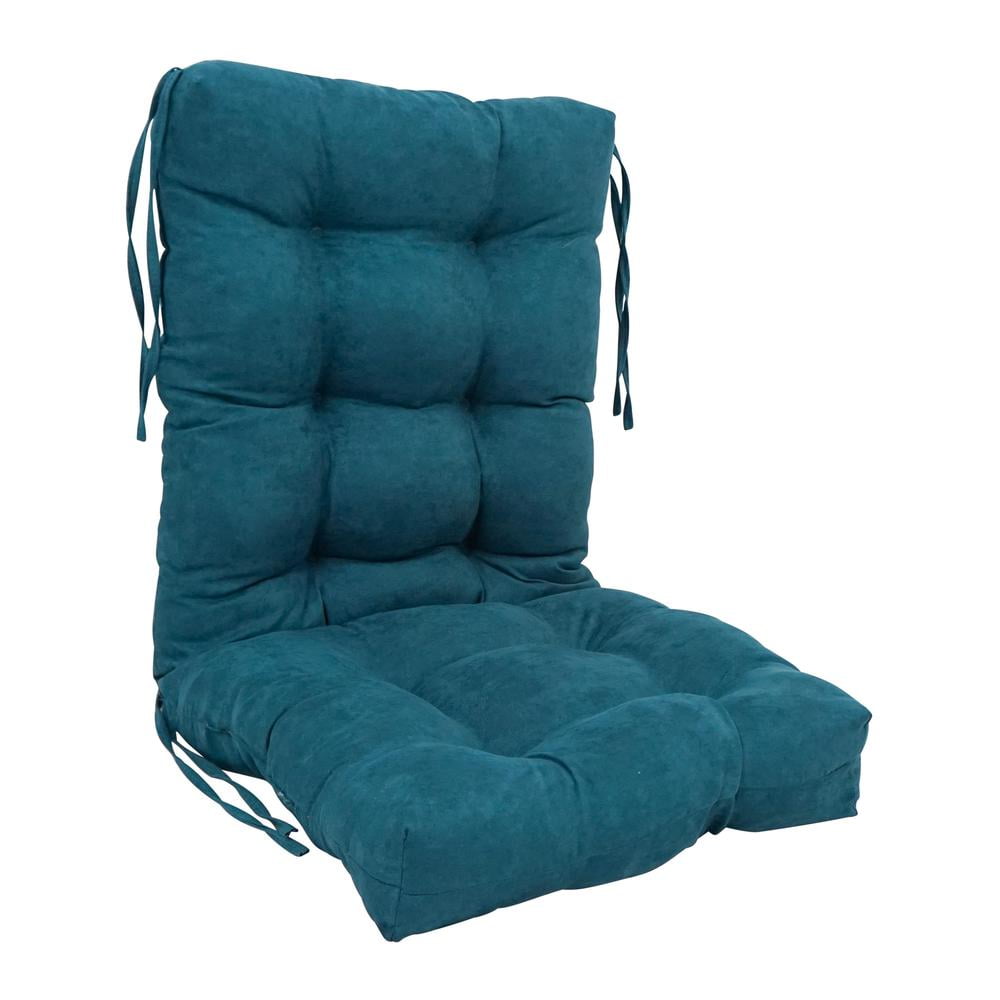 Teal Microsuede Tufted Chair Cushion 18" x 38"
