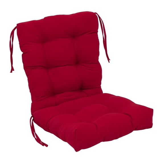 18-inch by 38-inch Solid Twill Tufted Chair Cushion Red-Color