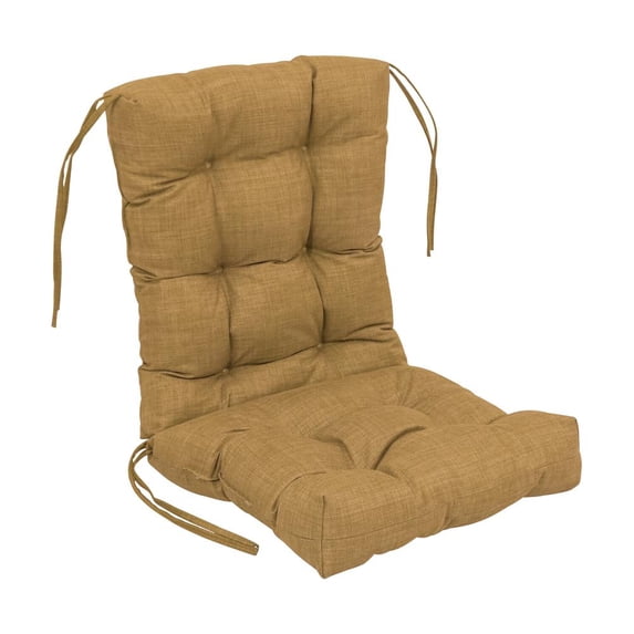 18-inch by 38-inch Spun Polyester Solid Outdoor Tufted Chair Cushion Brown-Color