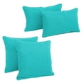 thumbnail image 1 of Blazing Needles 18” x 18” Aqua Blue Solid Polyester Decorative Pillows, Removable Cover (4 Count), 1 of 11