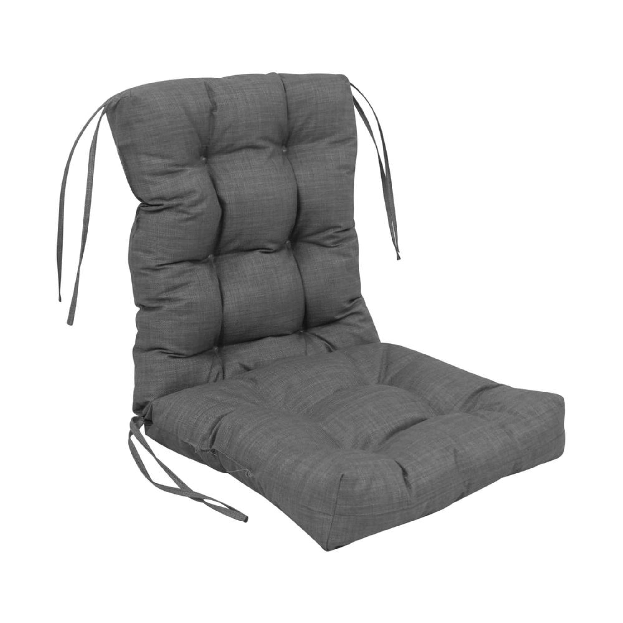 18-inch by 38-inch Spun Polyester Solid Outdoor Tufted Chair Cushion