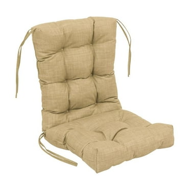 18-inch by 38-inch Spun Polyester Solid Outdoor Tufted Chair Cushion