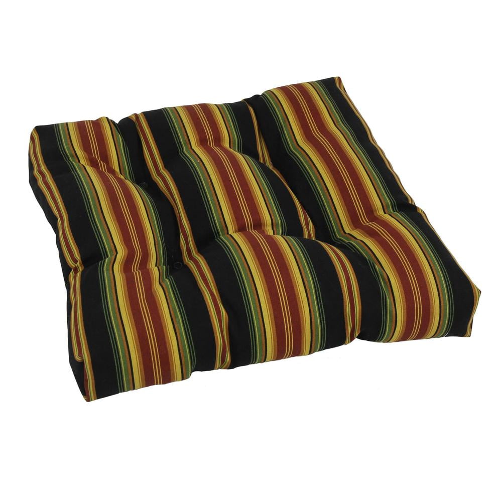 Lyndhurst Raven 19" Square Tufted Outdoor Dining Chair Cushion