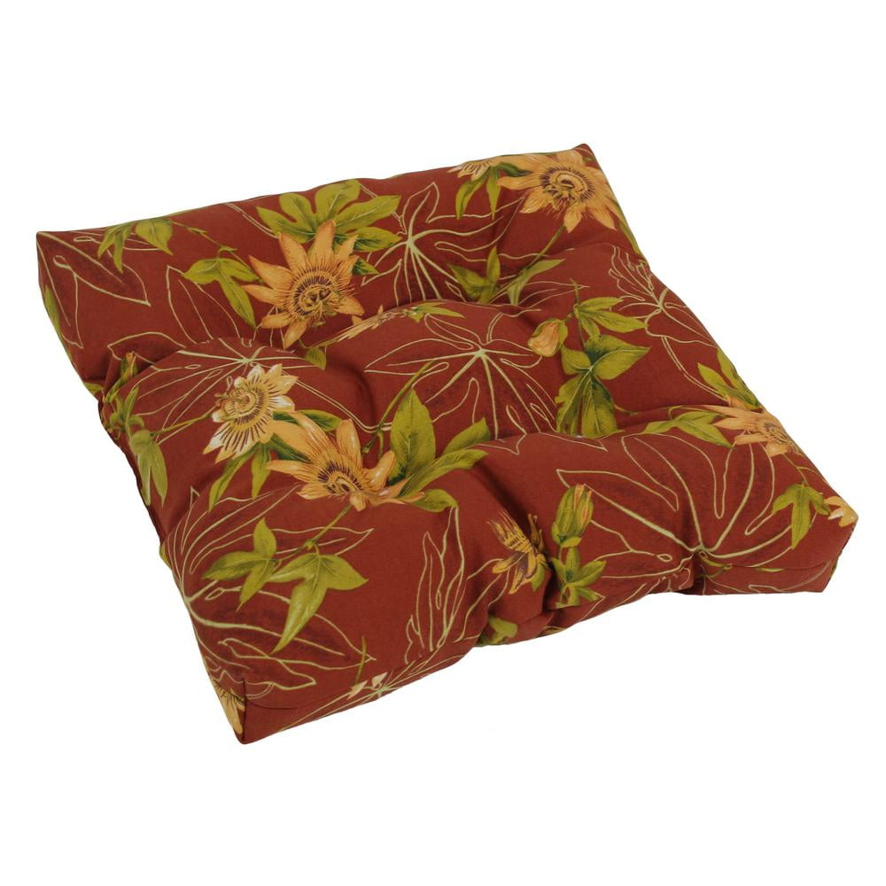 Passion Ruby Floral Tufted Outdoor Dining Chair Cushion