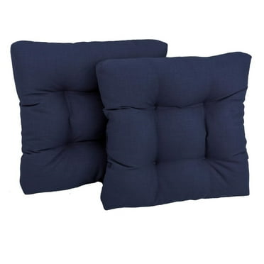 19-inch Squared Spun Polyester Tufted Dining Chair Cushion (Set of Two)