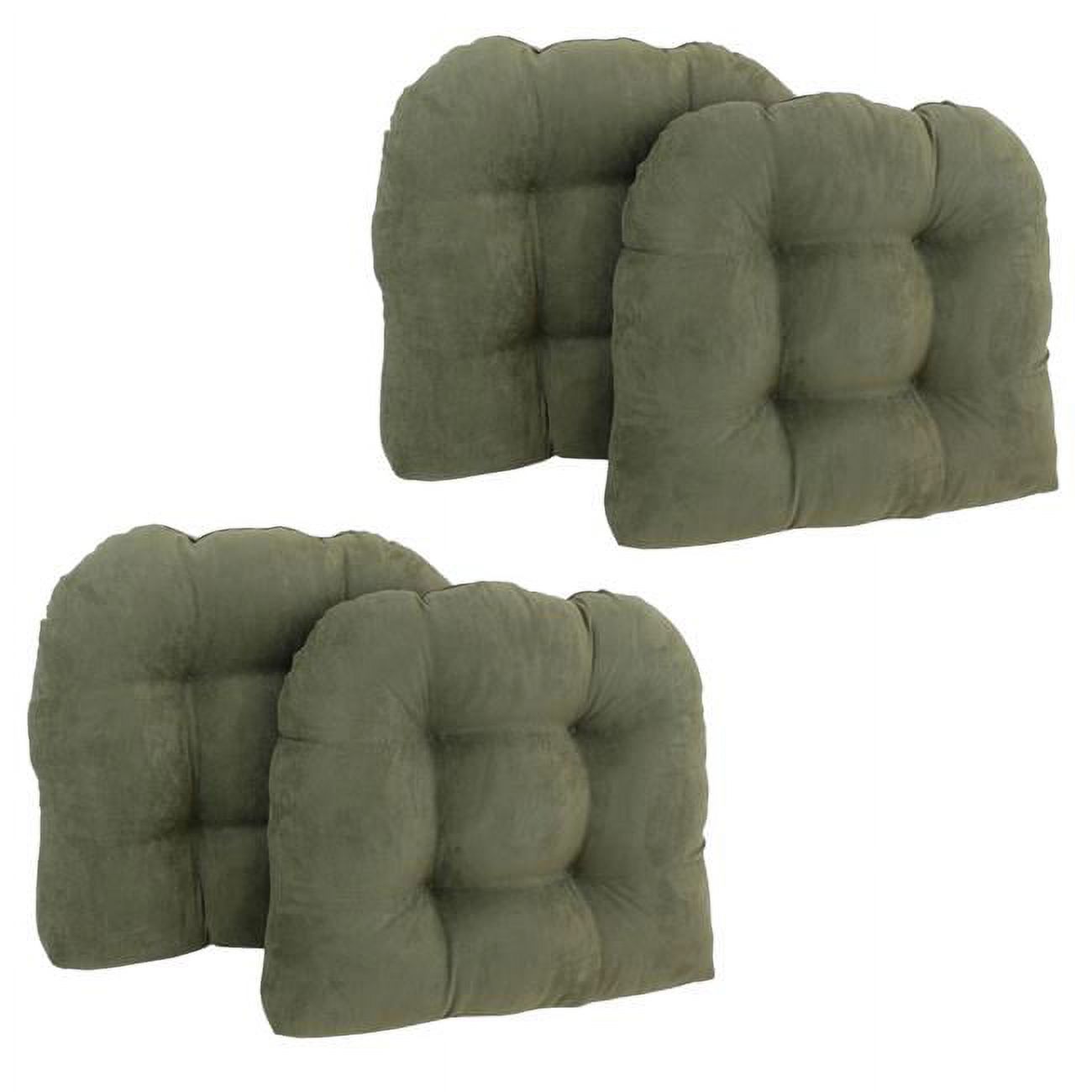 Blazing Needles 19 in. UShaped Microsuede Tufted Dining Chair Cushions