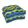 thumbnail image 1 of Blazing Needles 93184-2CH-OD-124 19 in. U-Shaped Outddor Dining Chair Cushions, Variations Poolside - Set of 2, 1 of 2