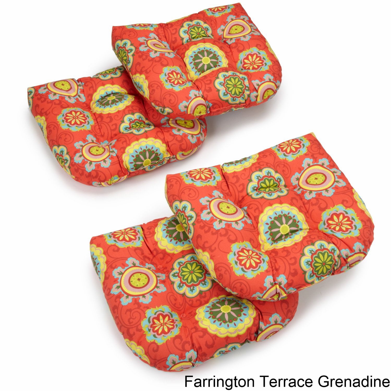 19-inch U-Shaped Spun Polyester Outdoor Tufted Dining Chair Cushions (Set of 4) - Farrington Terrace