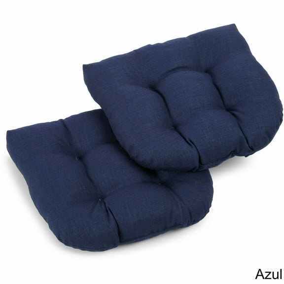 Blazing Needles 19-inch U-Shaped Outdoor Spun Polyester Tufted Dining Chair Cushion (Set of 2)