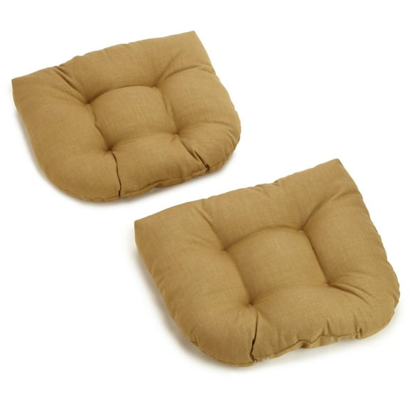 Blazing Needles 19-inch U-Shaped Outdoor Spun Polyester Tufted Dining Chair Cushion (Set of 2)