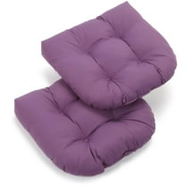 Blazing Needles  19 in. U-Shaped Twill Tufted Dining Chair Cushions, Grape - Set of 2