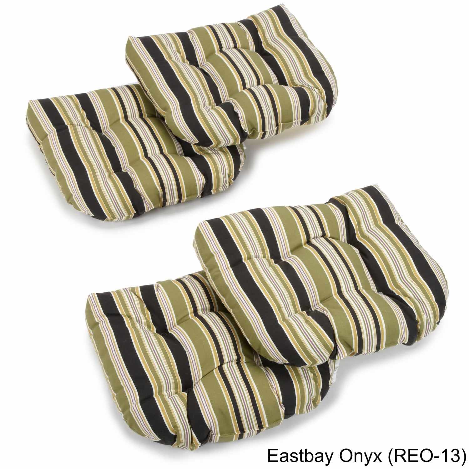 19-inch U-Shaped Spun Polyester Outdoor Tufted Dining Chair Cushions (Set of 4)