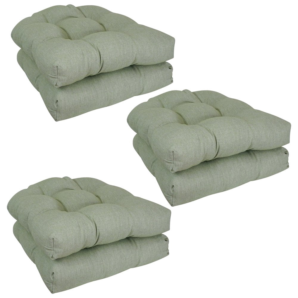Blazing Needles 19-inch Premium Olefin Tufted Outdoor Chair Cushions (Set of 6)