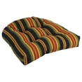 thumbnail image 1 of Blazing Needles 19-inch Rounded Back Indoor/Outdoor Chair Cushion - 19" x 19" Lyndhurst Raven, 1 of 5