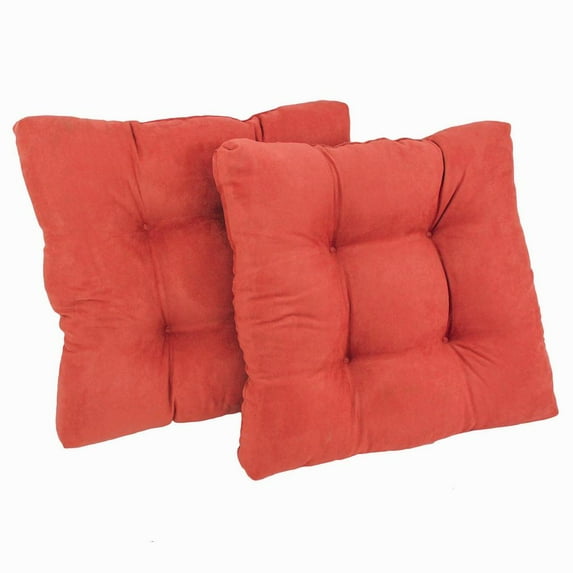 19-inch Squared Microsuede Tufted Dining Chair Cushion (Set of Two) - Cardinal Red