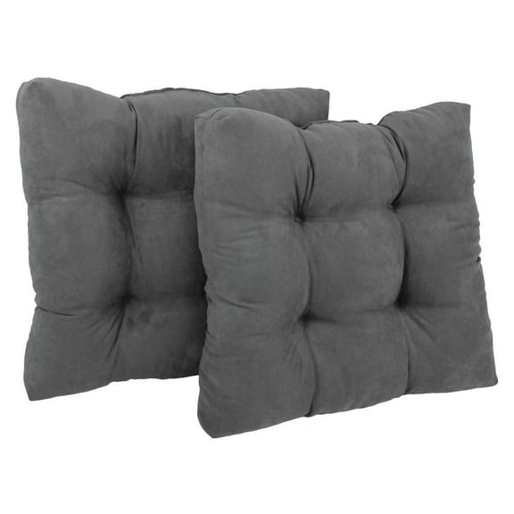 Blazing Needles 19-inch Squared Microsuede Tufted Dining Chair Cushion (Set of Two)
