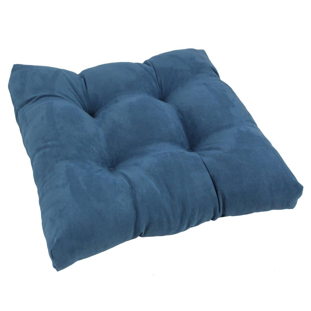 Indigo 19'' Square MicroSuede Tufted Dining Chair Cushion