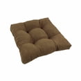 thumbnail image 1 of 19-inch Squared Microsuede Tufted Dining Chair Cushion - Saddle Brown, 1 of 7